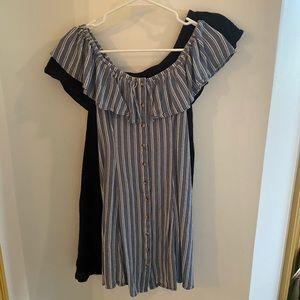 American Eagle Striped Off the shoulder dress